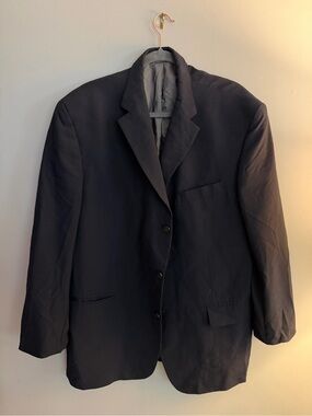 Oscar de la Renta Men's Dark Navy Single-Breasted Blazer